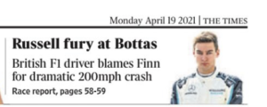Russell fury at Bottas