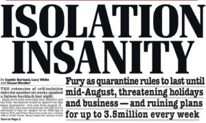 Isolation insanity: Fury as quarantine rules to last until mid-Aug