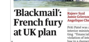 'Blackmail' French fury at UK plan